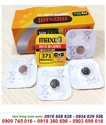 Maxell SR920SW-Pin 371, Pin Maxell SR920SW-371 silver oxide 1.55v (Loại vỉ 1viên)